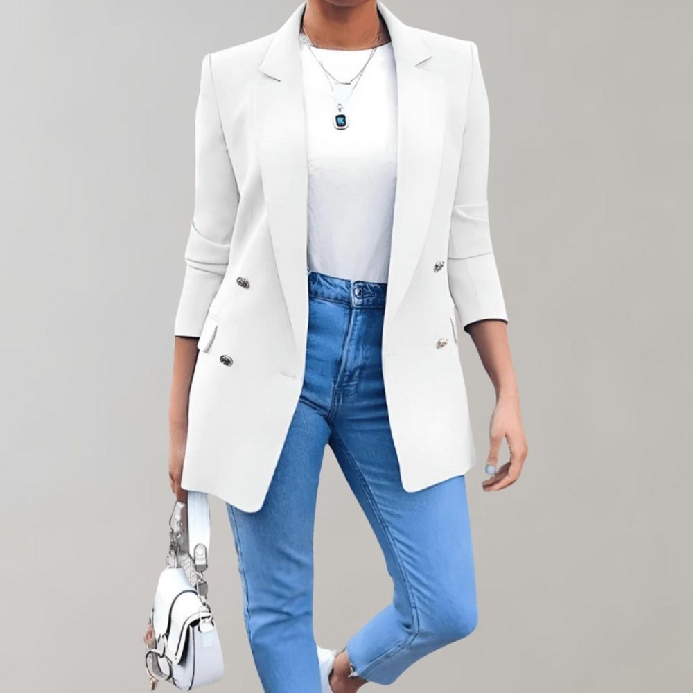 Tailored Women's Blazer - Elegant Fit - Lightweight Fabric - Casual & Business Wear - Versatile Office Jacket